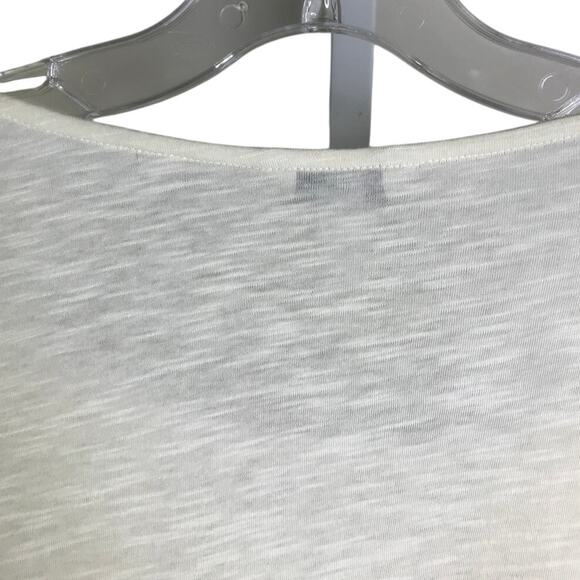 Lucky Brand Top Womens Size Small White Boat Neck Elbow Length Sleeve Lace Front - Picture 4 of 6